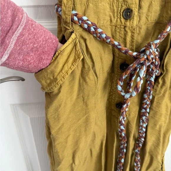 Free People Olive Button-Down jumpsuit with tie - Picture 5 of 12